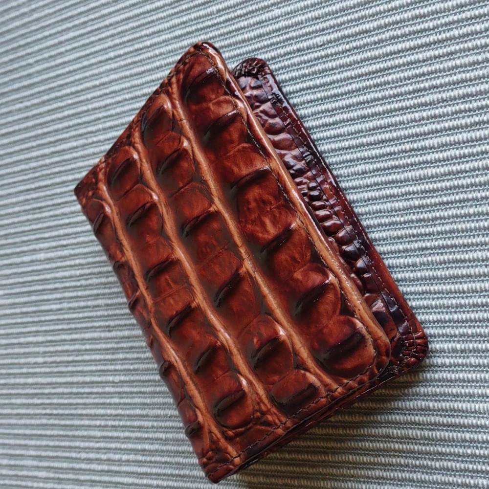 Brahmin Croc Embossed Leather Card Case